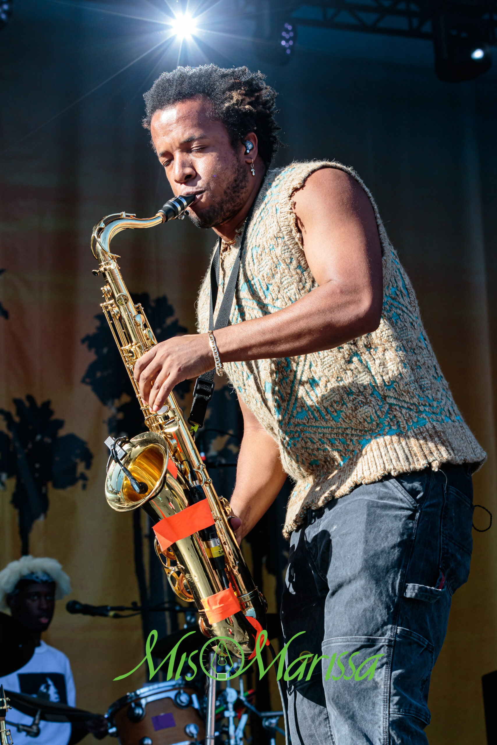 Cautious Clay plays saxophone during his set at the 6th Ohana Festival  at Doheny State Beach, September 30, 2002 in Dana Point, California. (Credit Image: © Marissa Carter/ZUMA Press Wire)